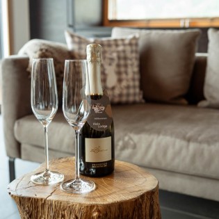 Detailansicht Prosecco mit Gläsern