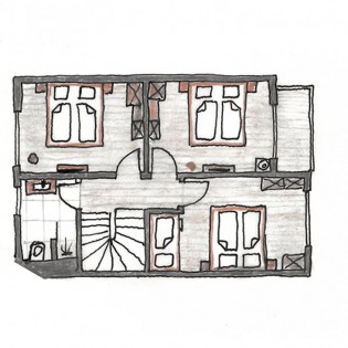 Skizze Lodge Obergeschoss